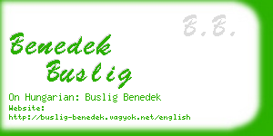 benedek buslig business card